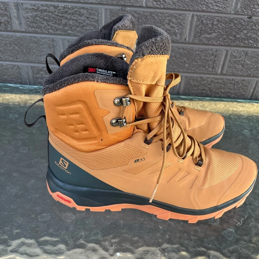 Salomon Men's Brown/Tan Waterproof Outblast Hiking Boots Sz 9.5